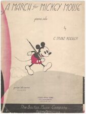 1934 A March for Mickey Mouse Boston Music Co. Vintage Sheet Music Walt Disney picture