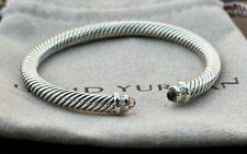 David Yurman 925 Silver 5mm Classic Cable Morganite & Diamonds Bracelet Sz Small picture