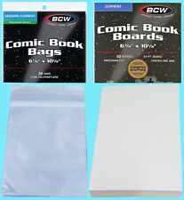 50 BCW CURRENT COMIC BOOK RESEALABLE BAGS & BACKING BOARDS Clear Archive Modern picture