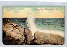 Pemaquid Point ME, Spouting Rock, Surf, Shoreline, Maine Vintage Postcard picture