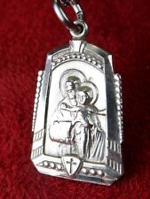 Carmelite Nun's the Worker Saint Joseph Baby Jesus Sterling Silver Rosary Medal picture