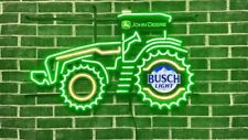 New John Deere Farmer Tractor Busch Light LED Neon Sign Light Lamp With Dimmer picture