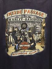 Harley Davidson Motorcycle Ketchikan Alaska Inside Passage T-Shirt 2XL 2009 picture