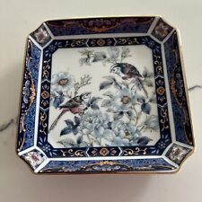 Square Vintage Blue Colbalt and Gold Dish From Tozan Japan (90s) picture