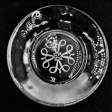 Vintage Avon Representative Commemorative Plate Clear Glass Etched Scroll picture