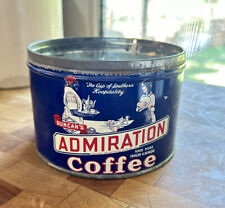 Vtg Admiration 1 Lb Coffee Can Tin Key Wind Litho Advertising No Lid picture