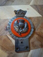 Vintage Chrome Scottish Thistle Scotland Car Badge Auto Emblem Mascot J R Gaunt picture