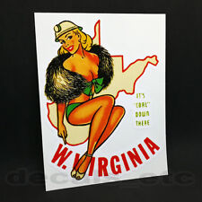 West Virginia Pinup Vintage Style Travel Decal / Pin Up Vinyl Sticker picture