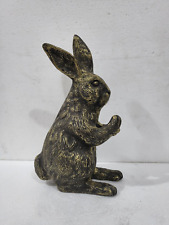 Vintage Big Rabbit Metal Easter Bunny Figurine Statue Antique 12 inches picture