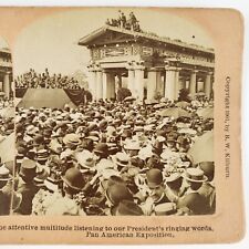 McKinley Speech at Pan American Expo Stereoview c1901 Buffalo Worlds Fair B2143 picture
