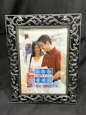 VINTAGE SIXTREES PEWTER 5 X 7” PHOTO PICTURE FRAME SCROLL picture