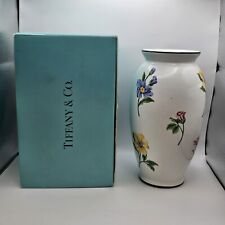 NEW Vintage Tiffany & Co Porcelain Vase Multicolored Hand Painted Floral NIB NM picture