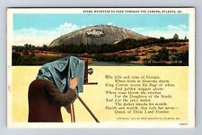 Atlanta GA-Georgia, Stone Mountain Seen Through Camera Vintage Postcard picture