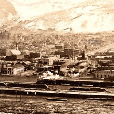 Vintage RPPC Postcard Anaconda, MT  City View Train Railroad Buildings Houses picture