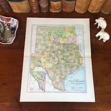 Original 1890 Antique Map TEXAS INDIAN TERRITORY Garland Waco Tyler Brownsville picture