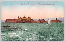 Oakland California Key Route Terminal From Bay Divided Back Postcard picture