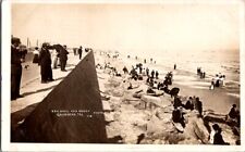 Vintage RPPC Postcard Sea Wall & Beach Galveston TX Texas 1911             G-786 picture