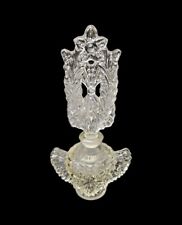 Vintage Ornate Decorative Perfume Bottle~Clear Pressed Glass~Collectible~8