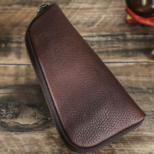 Portable Cow Leather Smoking Tobacco Pipe Pouch Case Lighter Bag 1 Pipe Travel picture