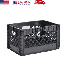 24QT Plastic Heavy-Duty Milk Crate Storage Basket Stackable Bin Outdoor & Indoor picture