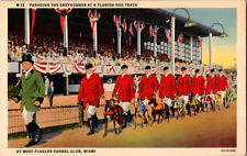 Vintage 1940s Greyhounds Dog Track West Flagler Kennel Club Florida FL Postcard  picture