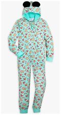 Mickey Holiday Treats One Piece Adult Large Pajamas Hooded W Ears PJs Union Suit picture