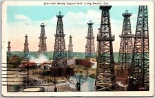 1923 Oil Wells Signal Hill Long Beach California CA Posted Postcard picture