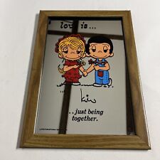 Vintage 1970 Kim Casali Love Is Just Being Together Cartoon Wall Art Mirror picture