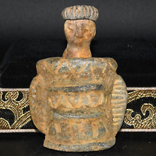 Authentic Ancient Bactrian Stone Idol Statue of Goddess with Engravings picture
