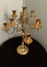 Vintage MCM Baldwin Brass 9 Hole Candle Candelabra Heavy picture
