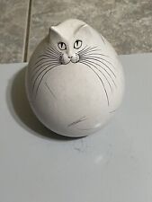 Babbosle Newman Marcus Italy, Hollow, Ceramic, Chubby Cat white,7.5” Tall, 6” W picture