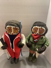 Vtg The London Owl Company Abercrombie & Fitch Feathered Skiier & Fishermen Doll picture