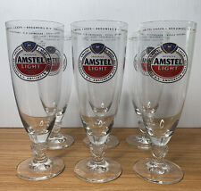 Amstel Light, Stemmed Beer Glass With Gold Rim. Holland (33cl each) Lot of 6 picture