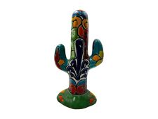 Talavera Cactus Sculpture Folk Art Mexican Pottery Home Decor Multicolor 10