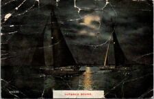 Postcard Outward Bound Atlantic City New Jersey sailboats in the moonlight 2316 picture