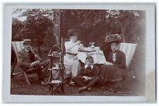 c1910's Tea Time Family Scene Doncaster England RPPC Photo Antique Postcard picture