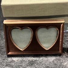 Vintage Heart Picture Frames  Copper miniature Coppercraft Guild NOS Box picture