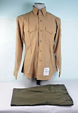 USMC Corporal Khaki Long Sleeve Shirt 16 x 34  Poly/Wool & Dress Pants 30R picture