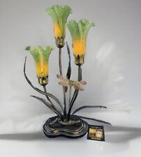 VTG Dale Tiffany Luminarie Tulip Lamp Dragonfly Connoisseur Collection W/ Tags picture