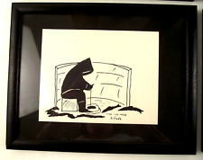 Framed Signed Liliane Inuit Black Ink Block Signed Art Work (F-50A) picture