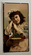 1890's Honest Long Cut Beautiful Women Stars Of The Stage Woman w/Lovely Basket picture