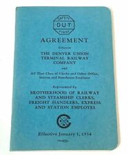 Agreement Denver Union Terminal Railway Brotherhood Steamship Clerks 1954 picture