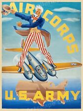 U.S. Army Air Corps Uncle Sam 1940s Vintage Style WWII Poster - 18x24 picture