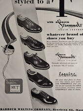 1950 Original Esquire Art Ad Advertisement Barbour Strormwelt Leather Shoes picture