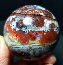 TOP 321g Natural Polished Mexico Banded Agate Crystal Sphere Ball Healing YWD349 picture