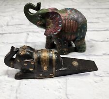 Vintage Elephant And Elephant Door Stop picture