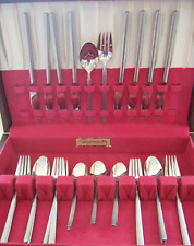 39 Pc SET ONEIDA STAINLESS FLATWARE OHS 296 PATTERN Satin Handles  Contemporary picture