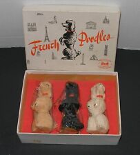 Vintage MEM FRENCH POODLES Handpainted Austrian Castille Soap Set Boxed picture