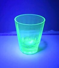 Vintage Uranium Glass Green Glass Faceted Shot Glass 2 1/2