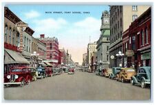 c1950's Main Street View Larson Clothing Co. Cars Fort Dodge Iowa IA Postcard picture